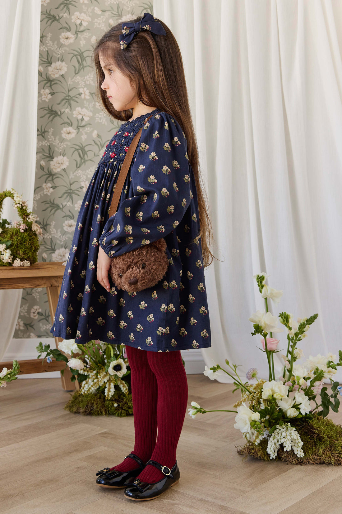 Organic Cotton Jovie Dress - Elsa Navy Childrens Dress from Jamie Kay USA