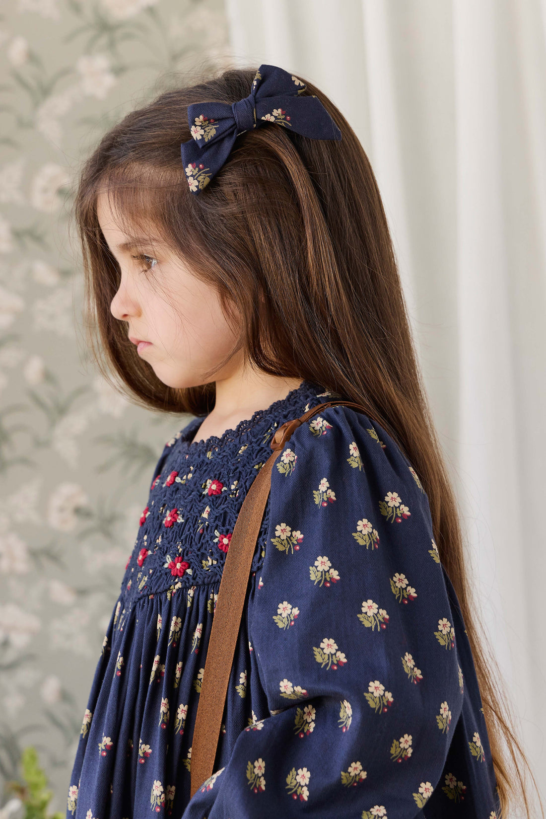 Dovie Bow - Elsa Navy Childrens Bow from Jamie Kay USA