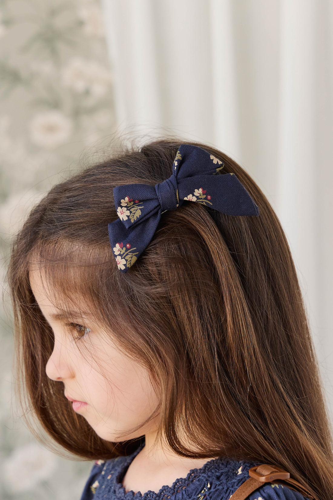 Dovie Bow - Elsa Navy Childrens Bow from Jamie Kay USA