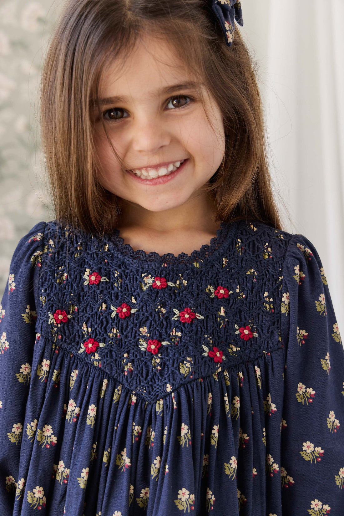 Organic Cotton Jovie Dress - Elsa Navy Childrens Dress from Jamie Kay USA