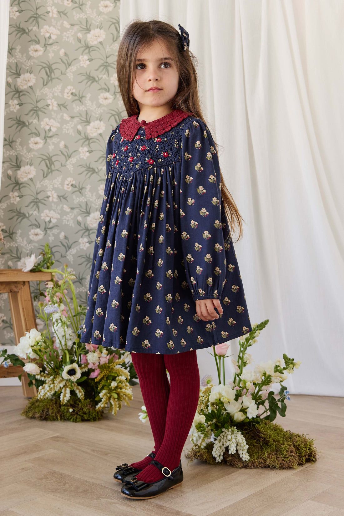 Organic Cotton Jovie Dress - Elsa Navy Childrens Dress from Jamie Kay USA