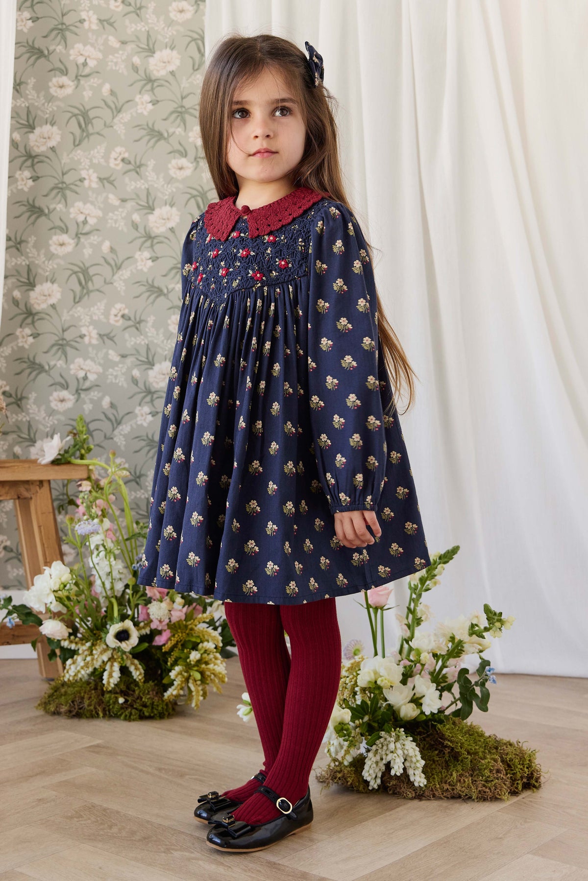 Organic Cotton Jovie Dress - Elsa Navy Childrens Dress from Jamie Kay USA