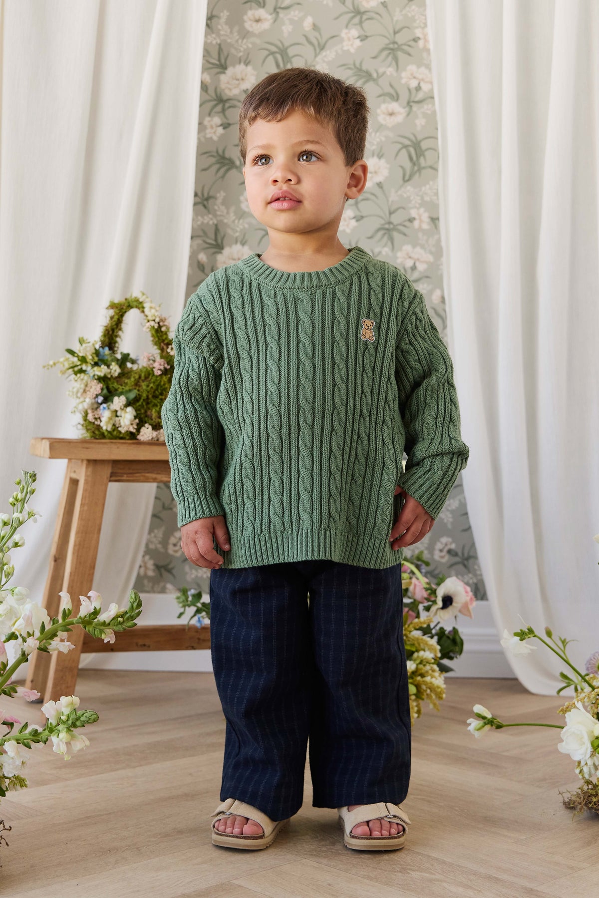 Richard Knit Jumper - Dark Jade Childrens Jumper from Jamie Kay USA