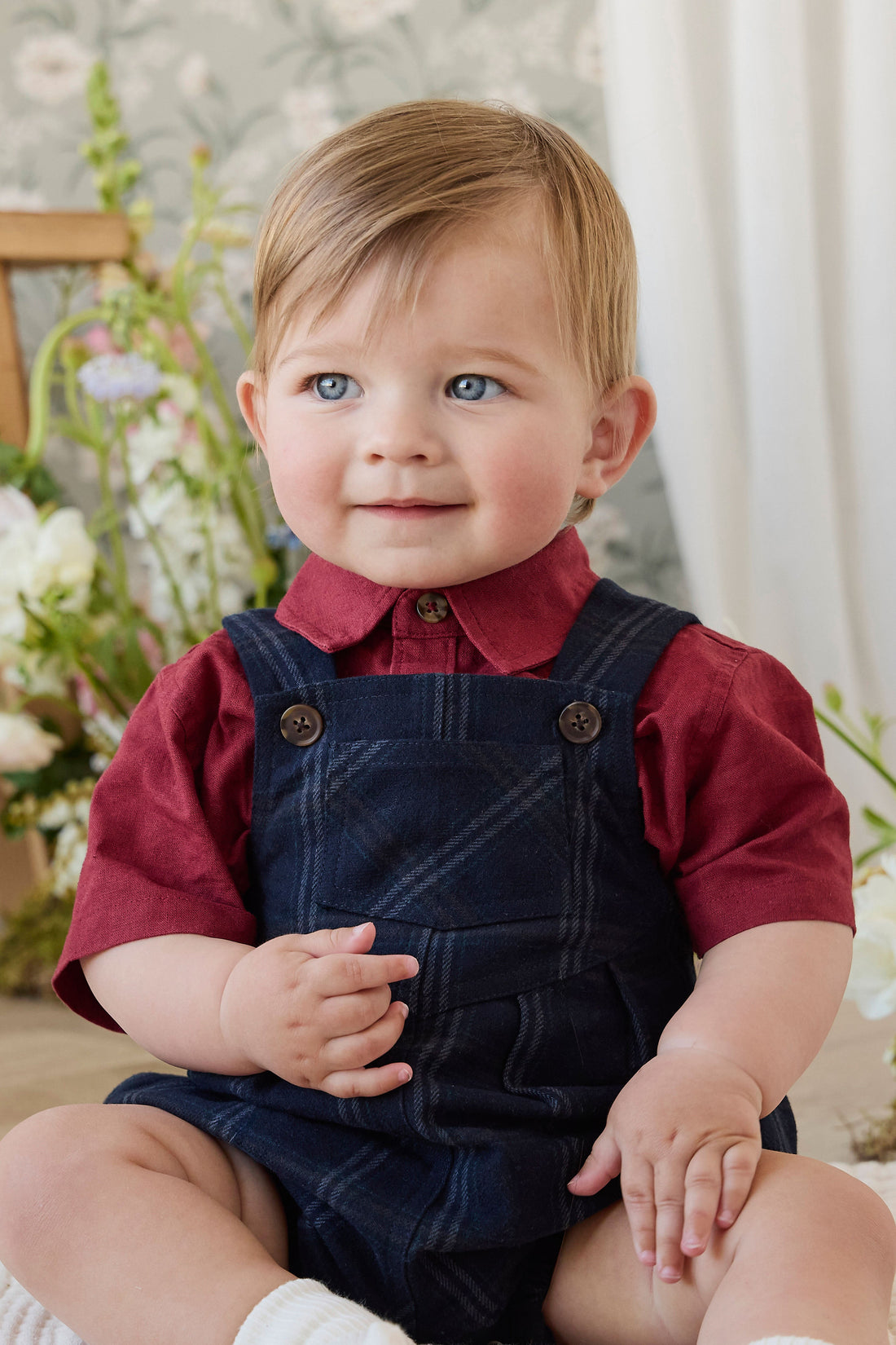 Ira Playsuit - Dale Check Childrens Playsuit from Jamie Kay USA