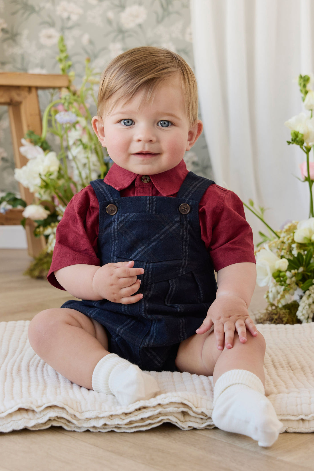Ira Playsuit - Dale Check Childrens Playsuit from Jamie Kay USA