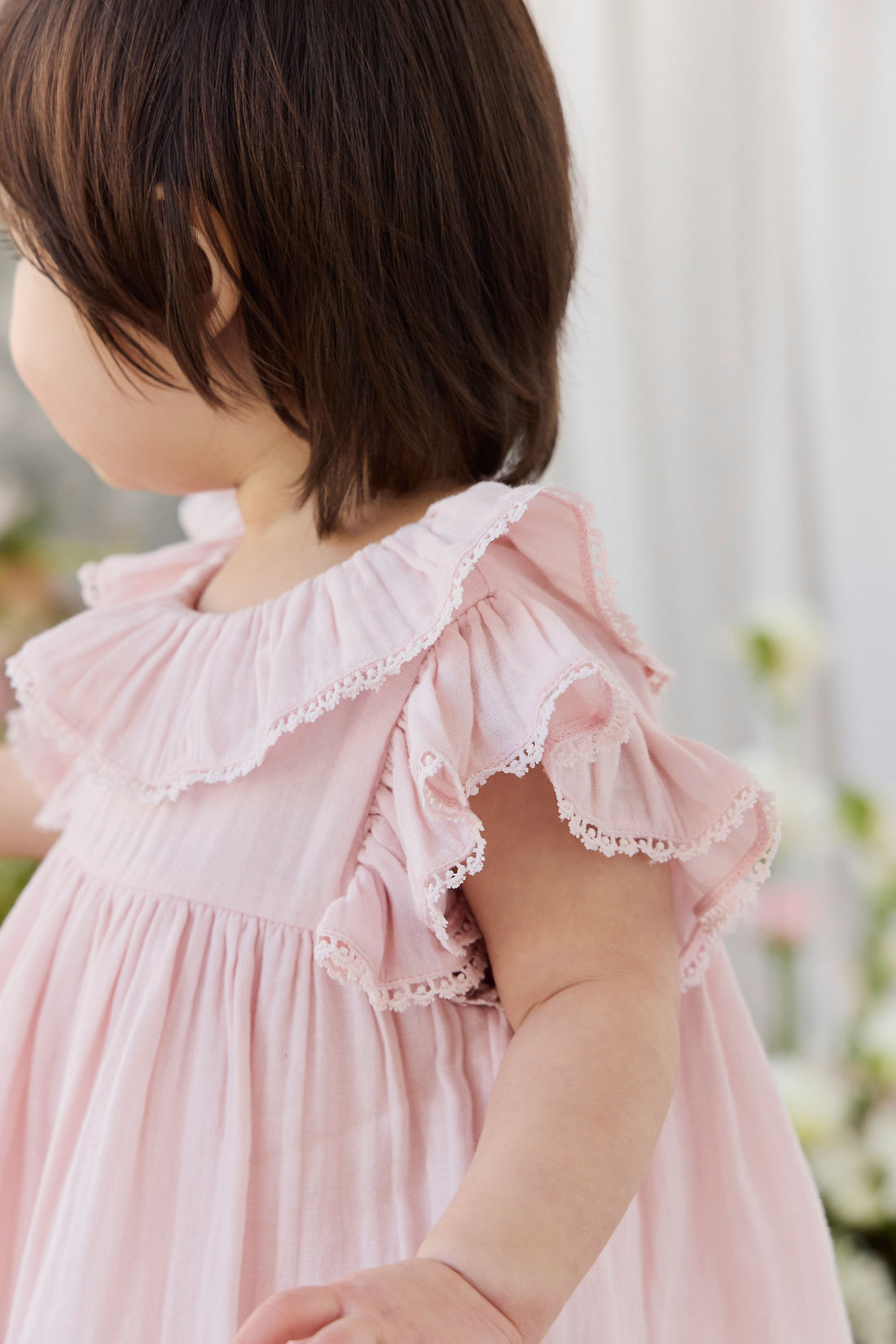 Organic Cotton Muslin Frannie Playsuit - Cotton Candy Childrens Playsuit from Jamie Kay USA