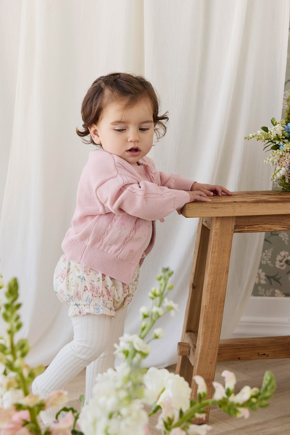 Organic Cotton Marlene Bloomer - Morgan Vanilla Childrens Bloomer from Jamie Kay USA