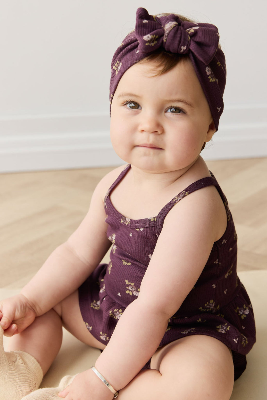 Organic Cotton Fine Rib Headband - Simone Huckleberry Childrens Headband from Jamie Kay USA