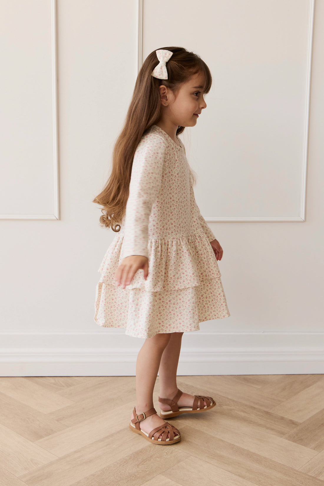 Organic Cotton Fayette Dress - Posy Garden Pink Childrens Dress from Jamie Kay USA