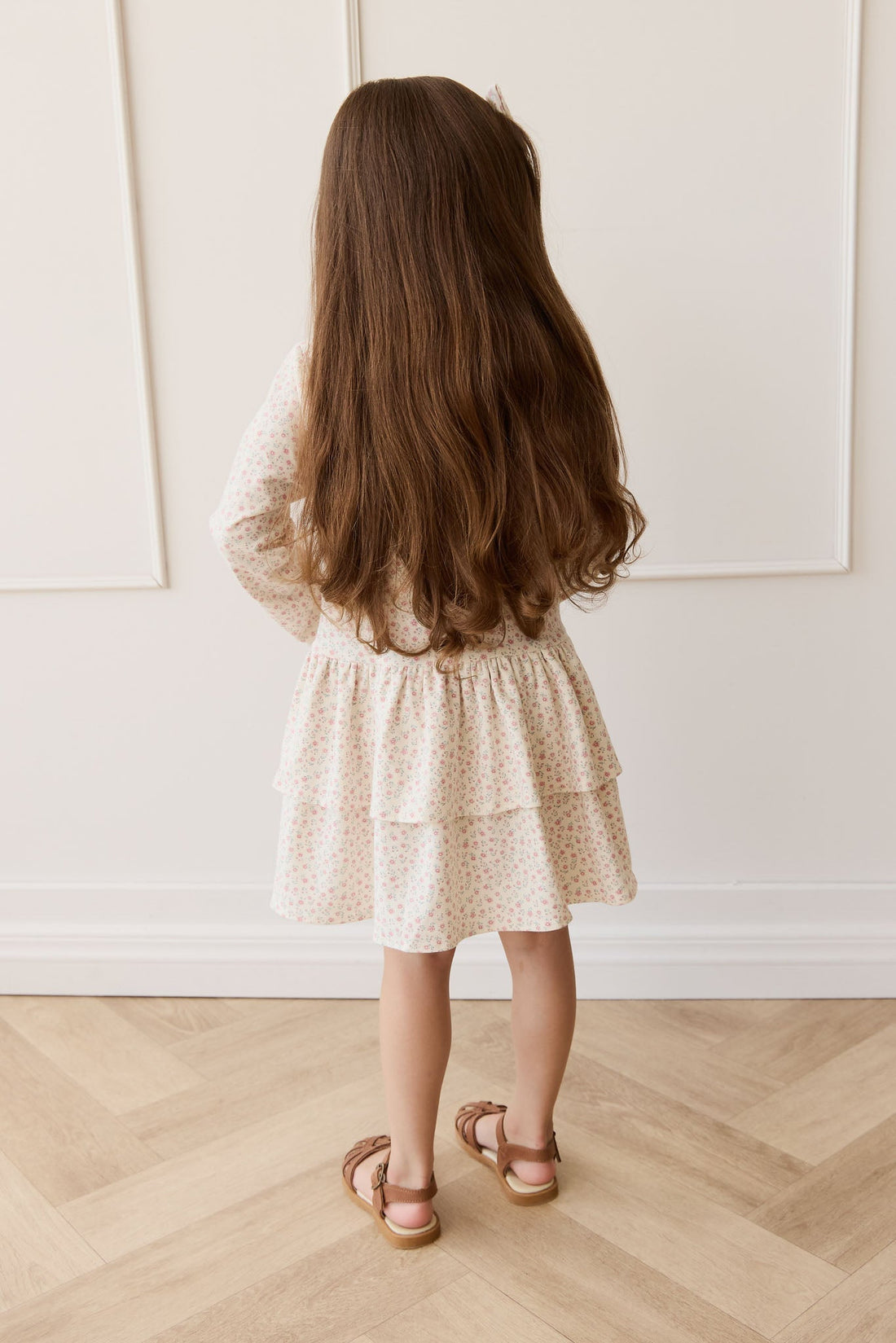 Organic Cotton Fayette Dress - Posy Garden Pink Childrens Dress from Jamie Kay USA