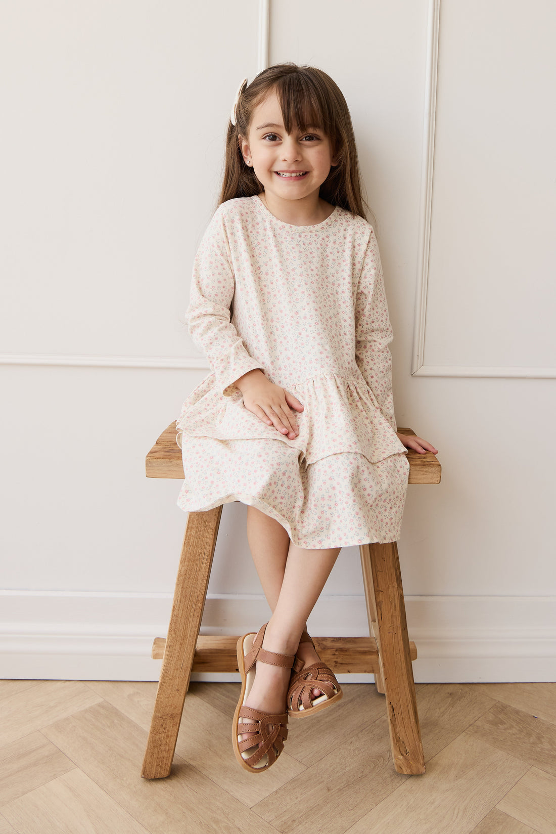 Organic Cotton Fayette Dress - Posy Garden Pink Childrens Dress from Jamie Kay USA