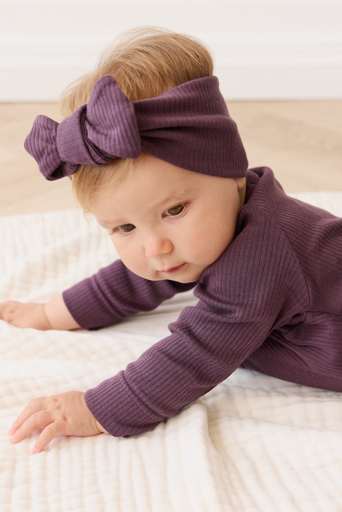 Organic Cotton Modal Lilian Headband - Blackberry Childrens Headband from Jamie Kay USA