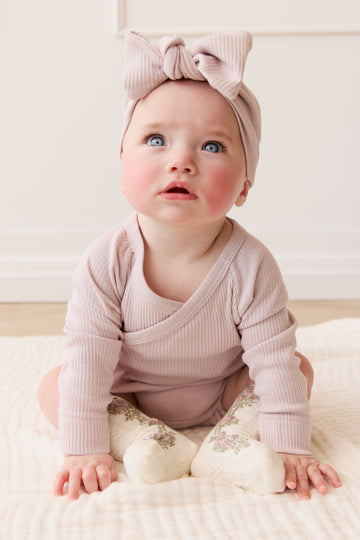 Organic Cotton Modal Marina Long Sleeve Bodysuit - Violet Tint Childrens Bodysuit from Jamie Kay USA