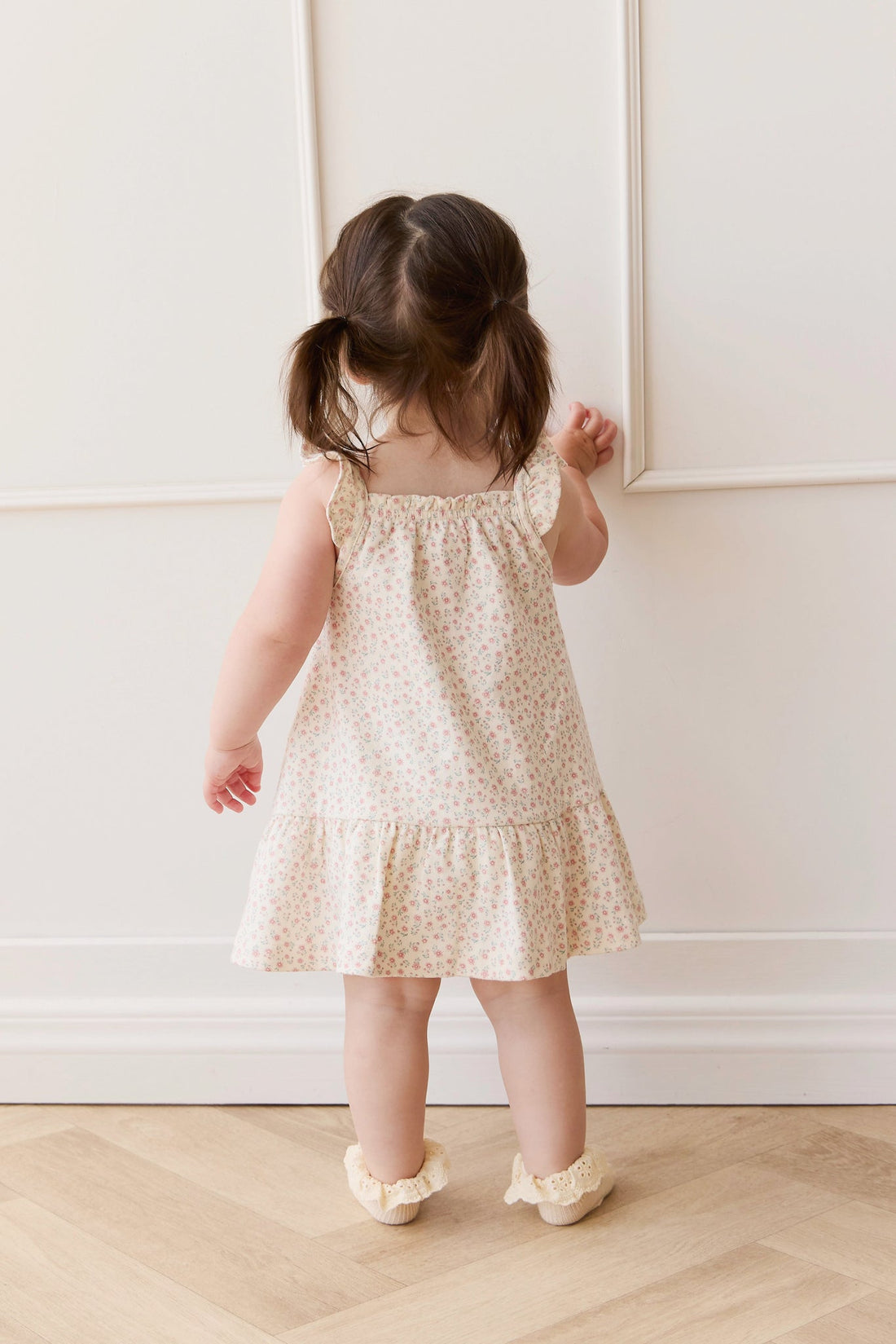 Organic Cotton Nelly Dress - Posy Garden Pink Childrens Dress from Jamie Kay USA