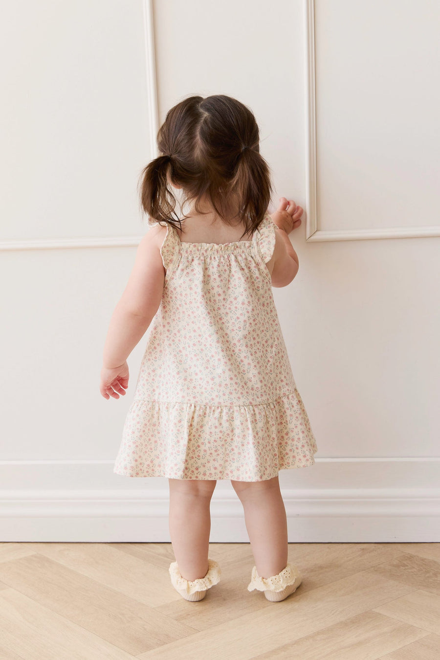 Organic Cotton Nelly Dress - Posy Garden Pink Childrens Dress from Jamie Kay USA