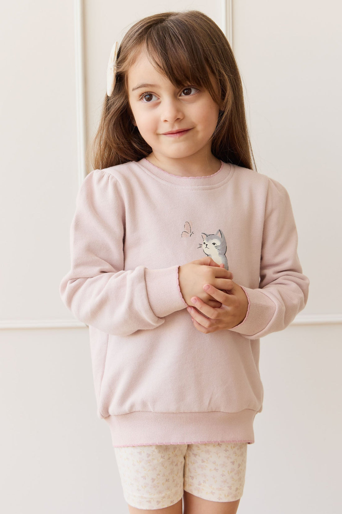 Organic Cotton Monroe Sweatshirt - Little Moon Soft Misty Rose Childrens Top from Jamie Kay USA