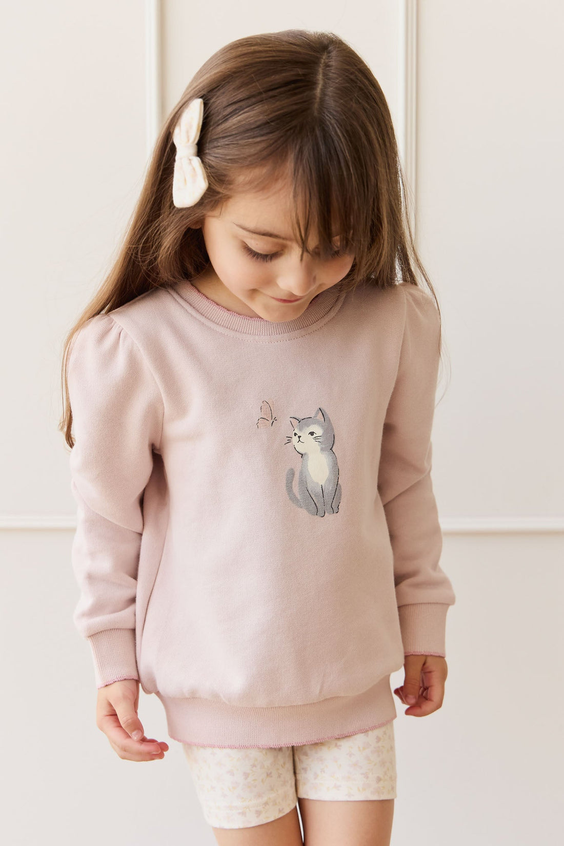 Organic Cotton Monroe Sweatshirt - Little Moon Soft Misty Rose Childrens Top from Jamie Kay USA
