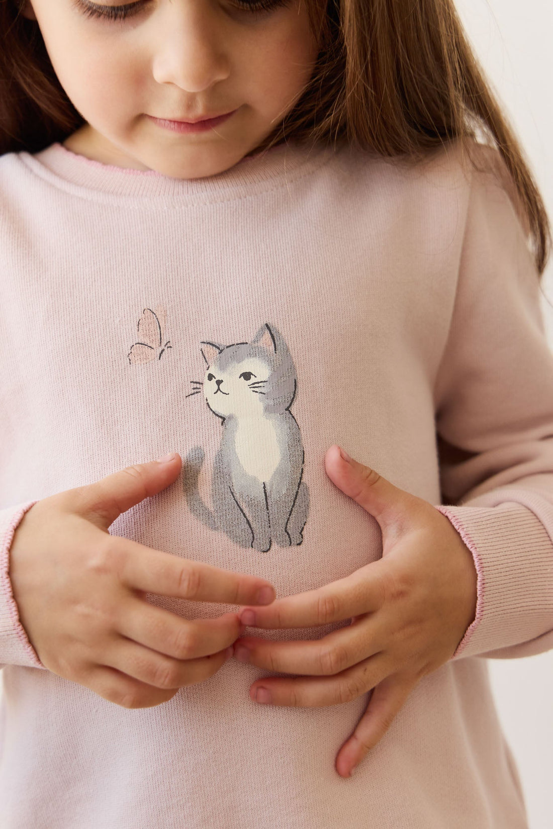 Organic Cotton Monroe Sweatshirt - Little Moon Soft Misty Rose Childrens Top from Jamie Kay USA