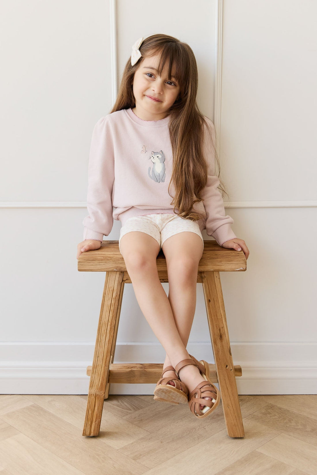 Organic Cotton Monroe Sweatshirt - Little Moon Soft Misty Rose Childrens Top from Jamie Kay USA