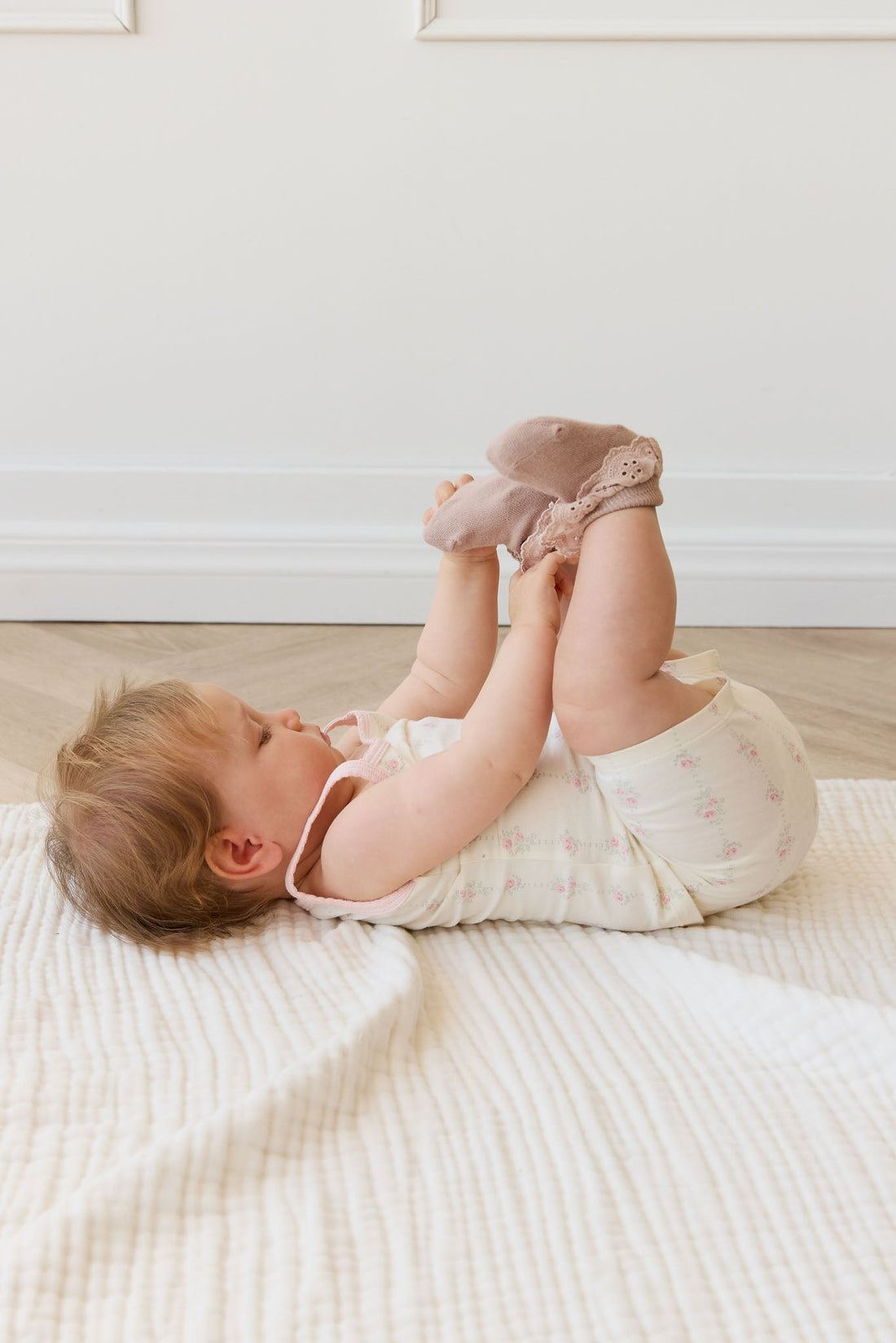 Organic Cotton Jude Singlet Pyjama Set - Rose Trail Childrens Pyjama from Jamie Kay USA