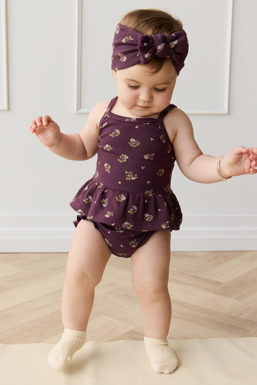 Organic Cotton Fine Rib Lillian Top - Simone Huckleberry Childrens Top from Jamie Kay USA