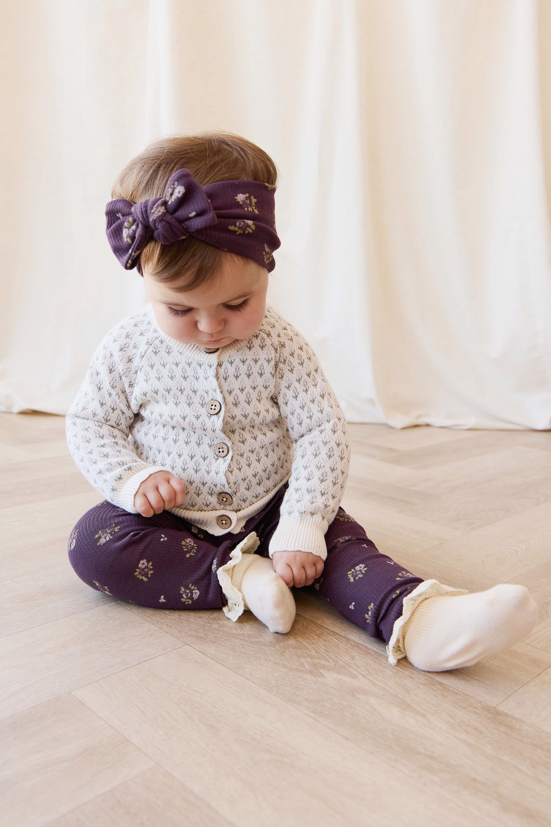 Organic Cotton Fine Rib Legging - Simone Huckleberry Childrens Legging from Jamie Kay USA
