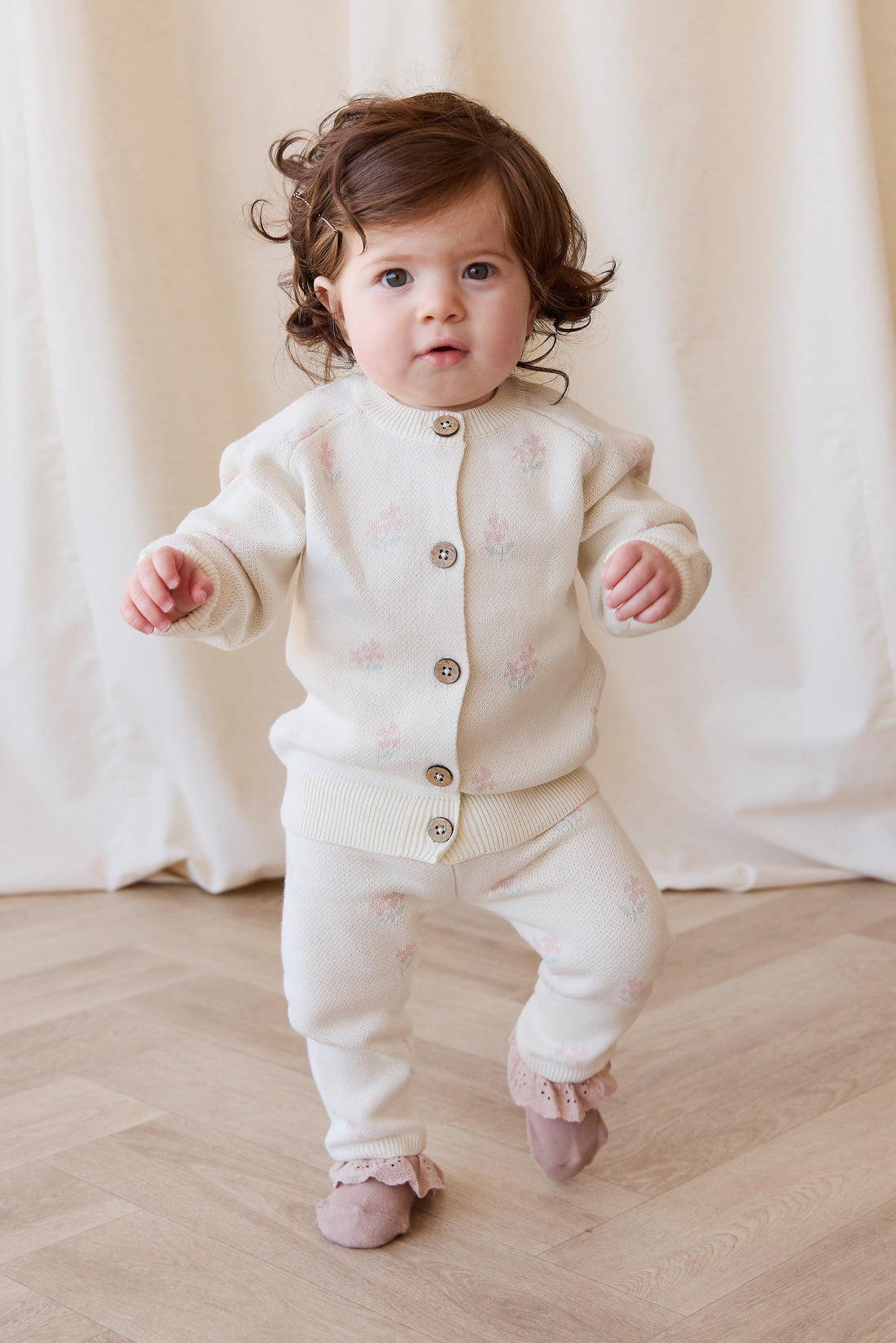 Meadow Cardigan - Larissa Egret Childrens Cardigan from Jamie Kay USA