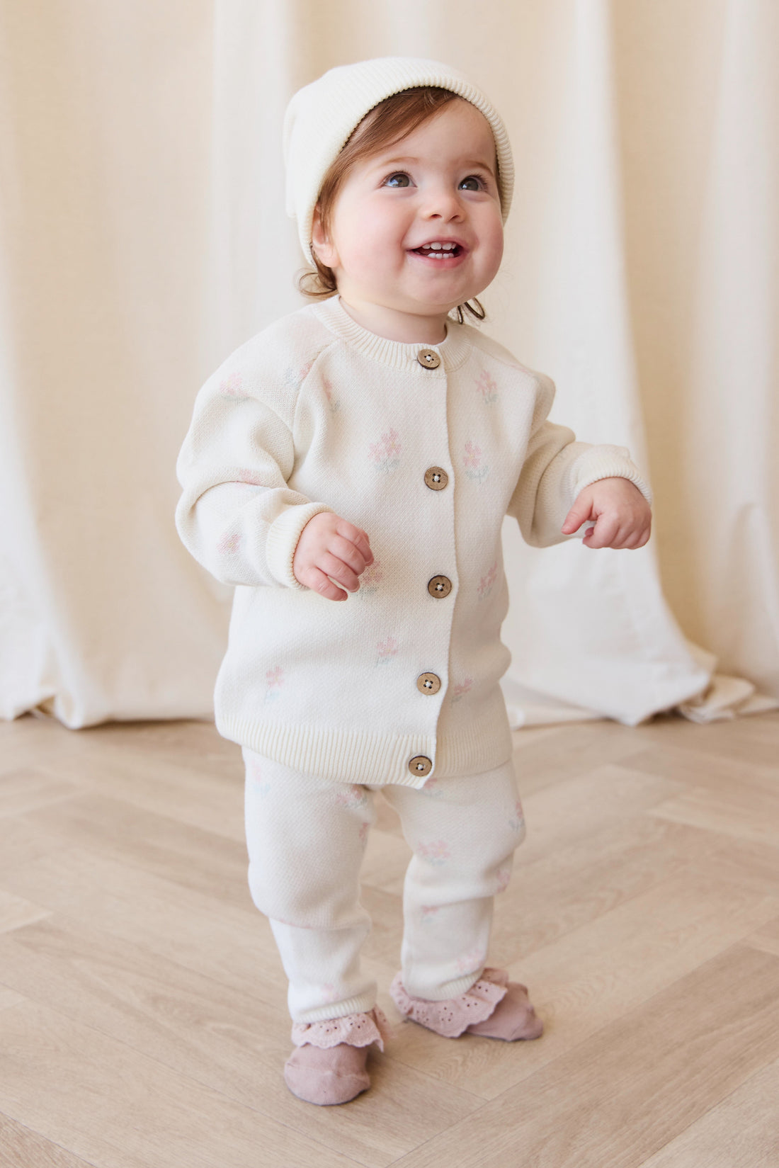 Meadow Cardigan - Larissa Egret Childrens Cardigan from Jamie Kay USA