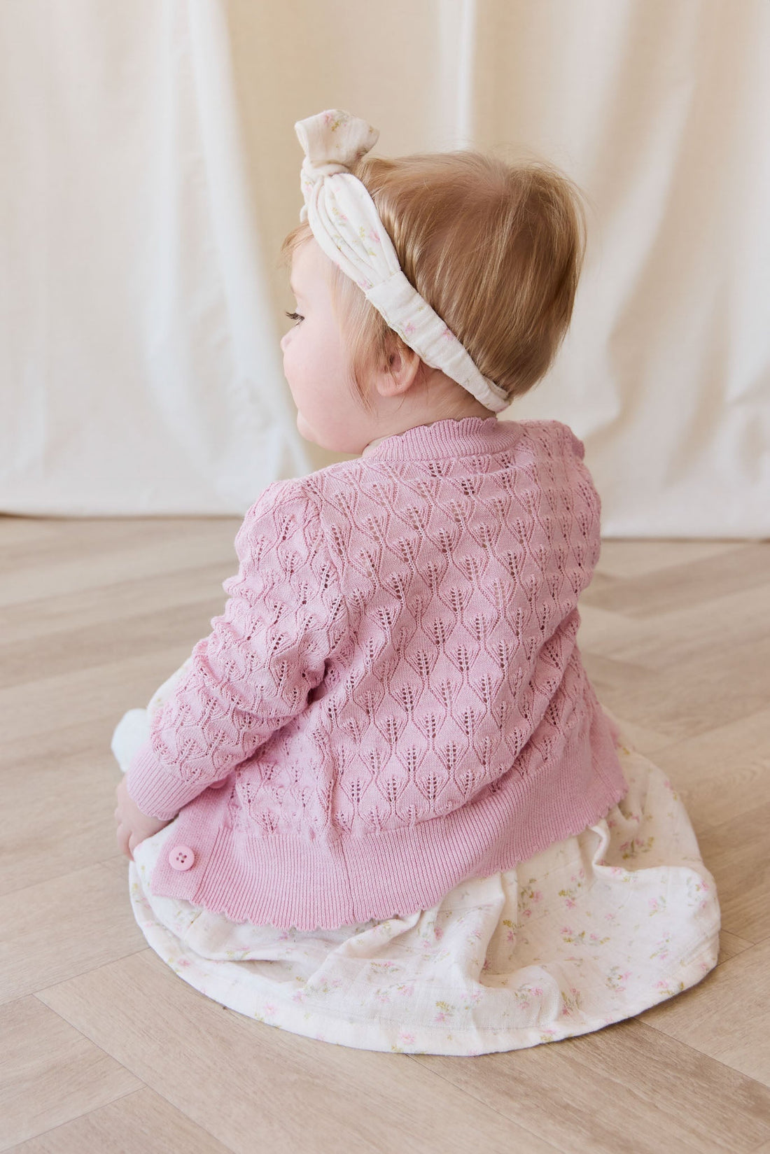 Magnolia Cardigan - Sweet Pink Marle Childrens Cardigan from Jamie Kay USA