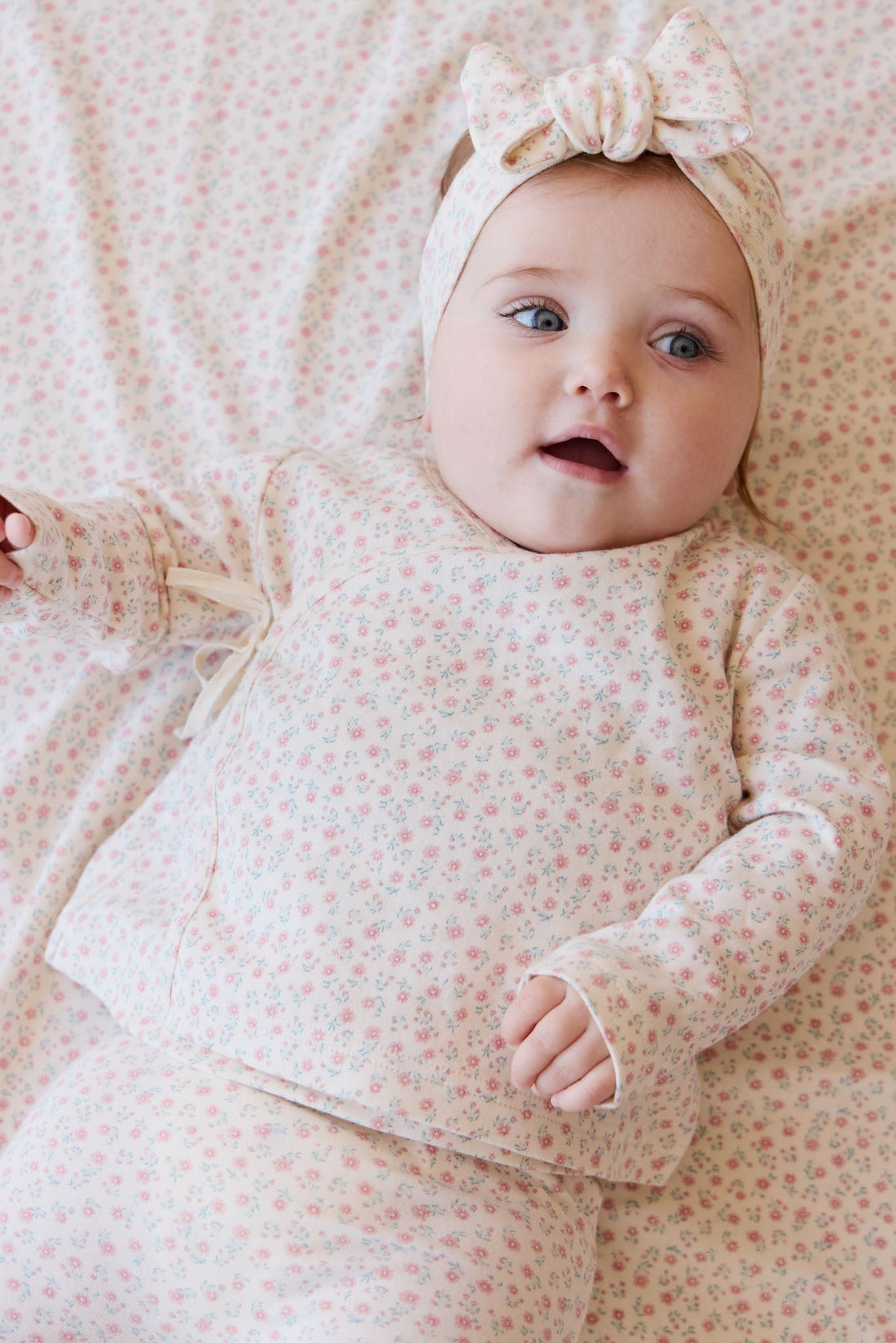 Organic Cotton Headband - Posy Garden Pink Childrens Headband from Jamie Kay USA