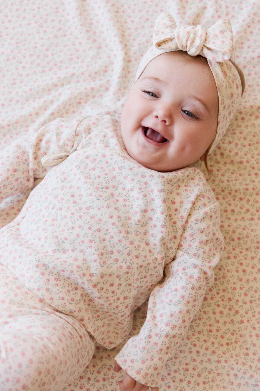 Organic Cotton Headband - Posy Garden Pink Childrens Headband from Jamie Kay USA