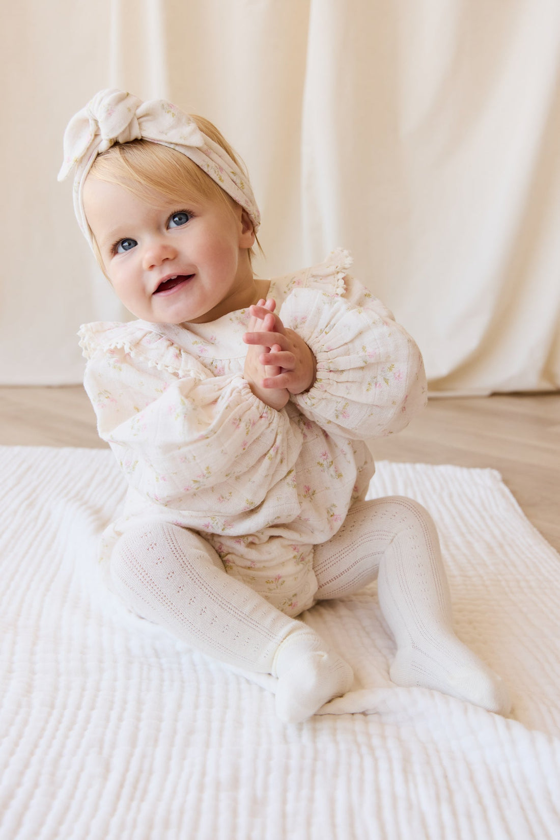 Organic Cotton Muslin Malia Playsuit - Emelia Pink Childrens Playsuit from Jamie Kay USA