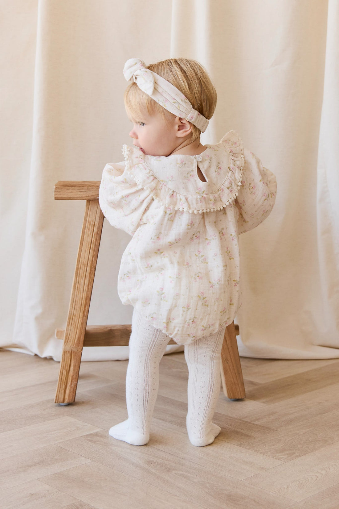 Organic Cotton Muslin Malia Playsuit - Emelia Pink Childrens Playsuit from Jamie Kay USA