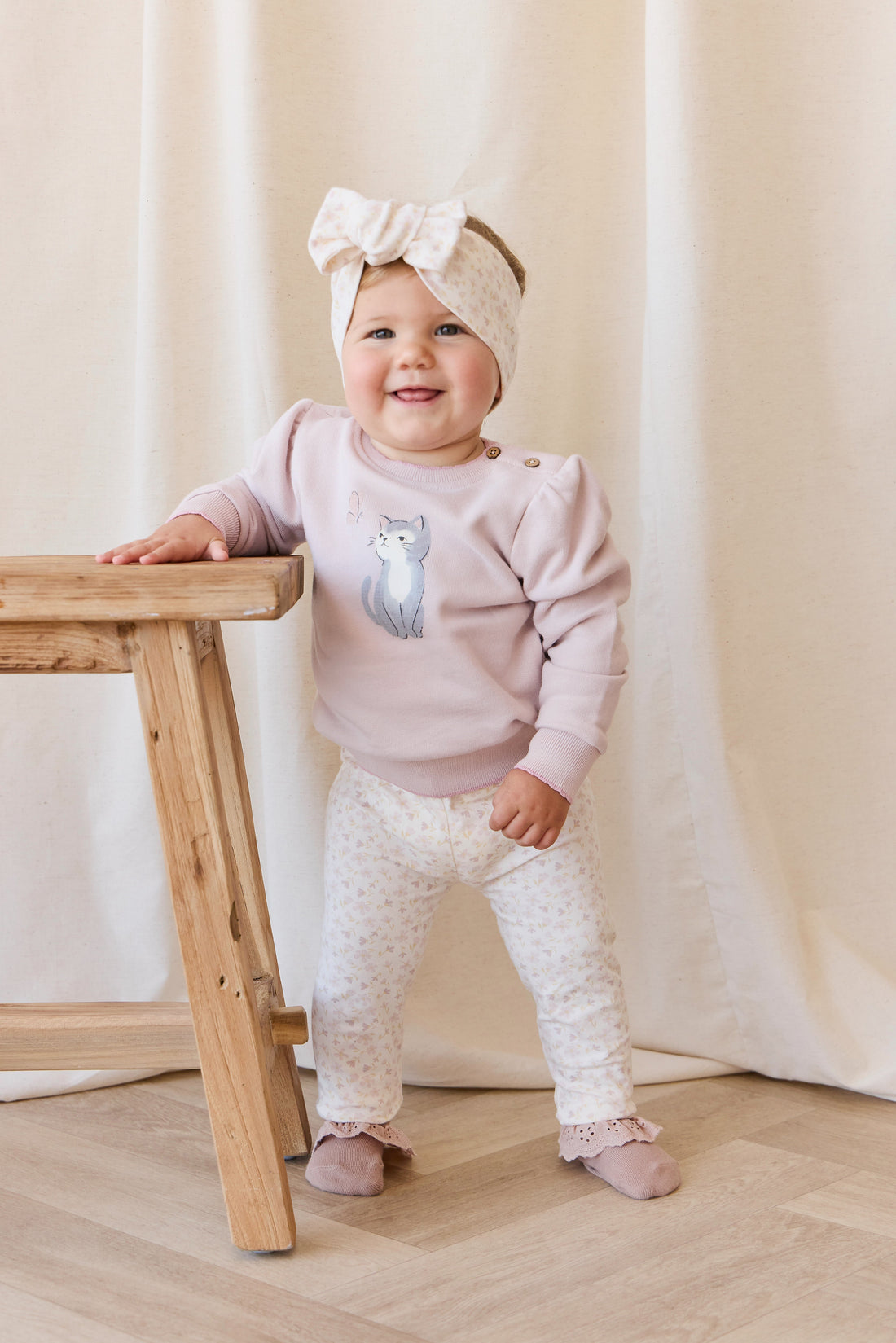 Organic Cotton Monroe Sweatshirt - Little Moon Soft Misty Rose Childrens Top from Jamie Kay USA