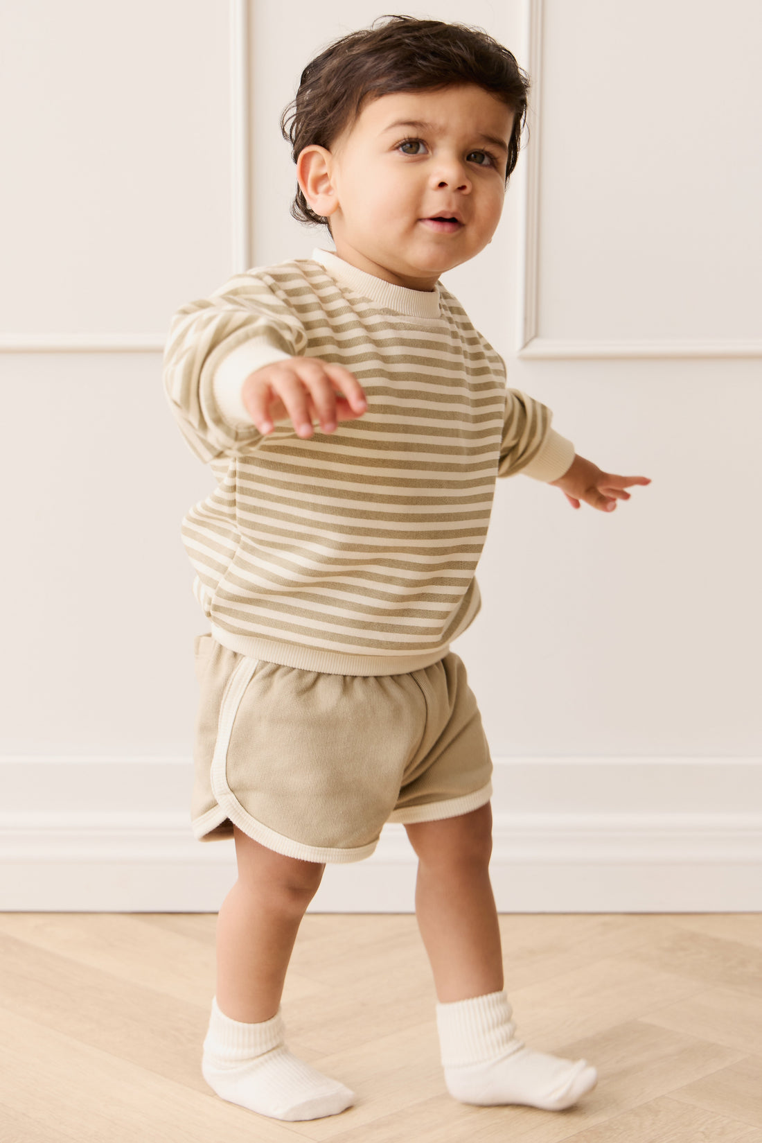 Organic Cotton Eric Short - Sandy Brown Childrens Short from Jamie Kay USA