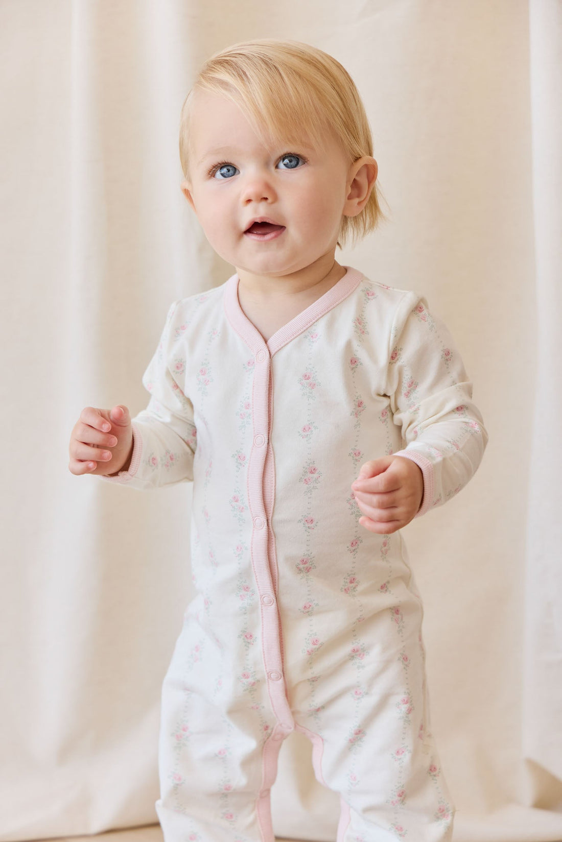 Organic Cotton Murphy Onepiece - Rose Trail Childrens Pyjama from Jamie Kay USA