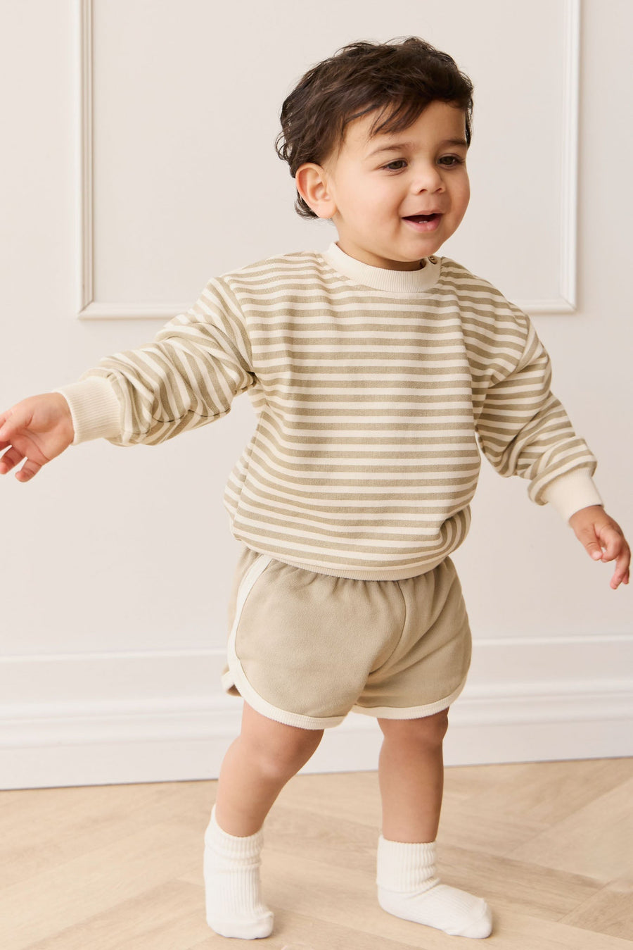 Organic Cotton Eric Short - Sandy Brown Childrens Short from Jamie Kay USA