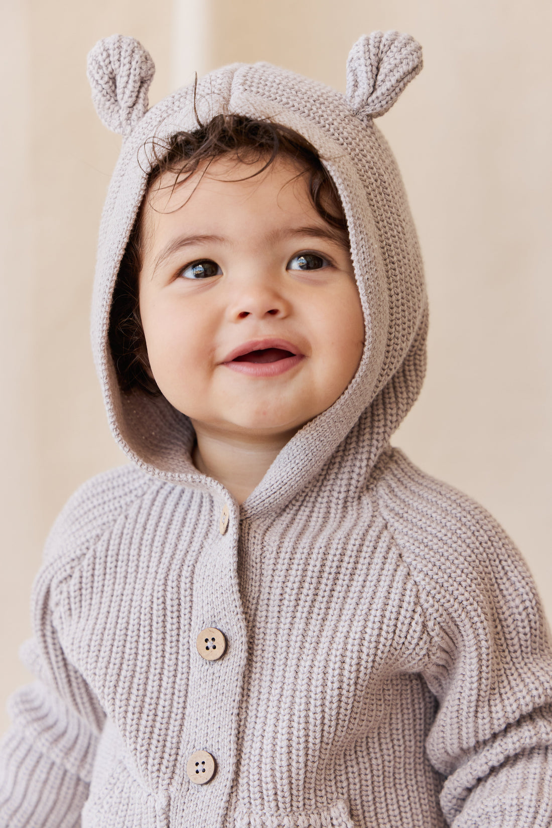 OG Bear Knit - Moleskin Marle Childrens Cardigan from Jamie Kay USA