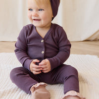 Organic Cotton Modal Everyday Legging - Blackberry Childrens Legging from Jamie Kay USA