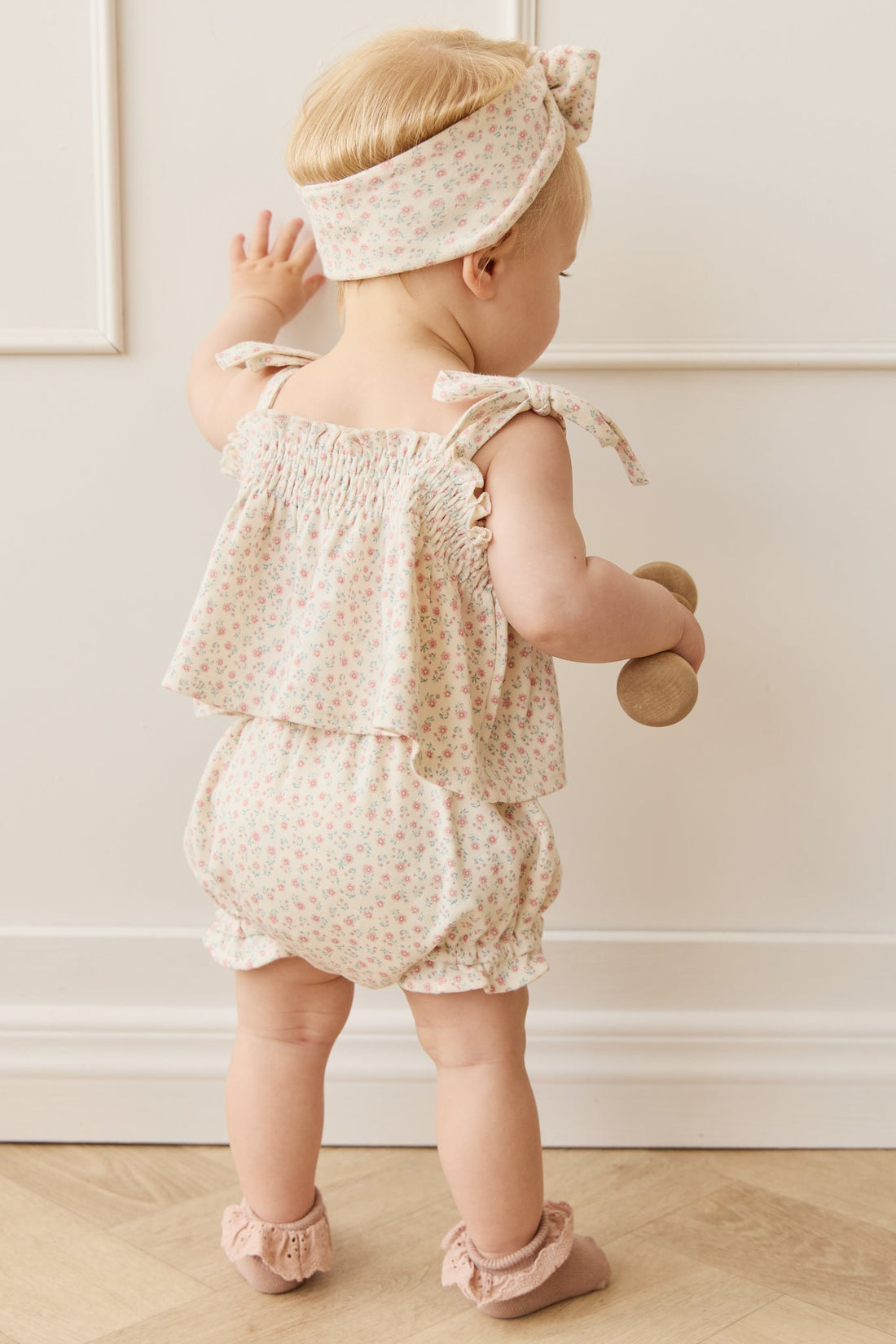 Organic Cotton Emmeline Top - Posy Garden Pink Childrens Top from Jamie Kay USA