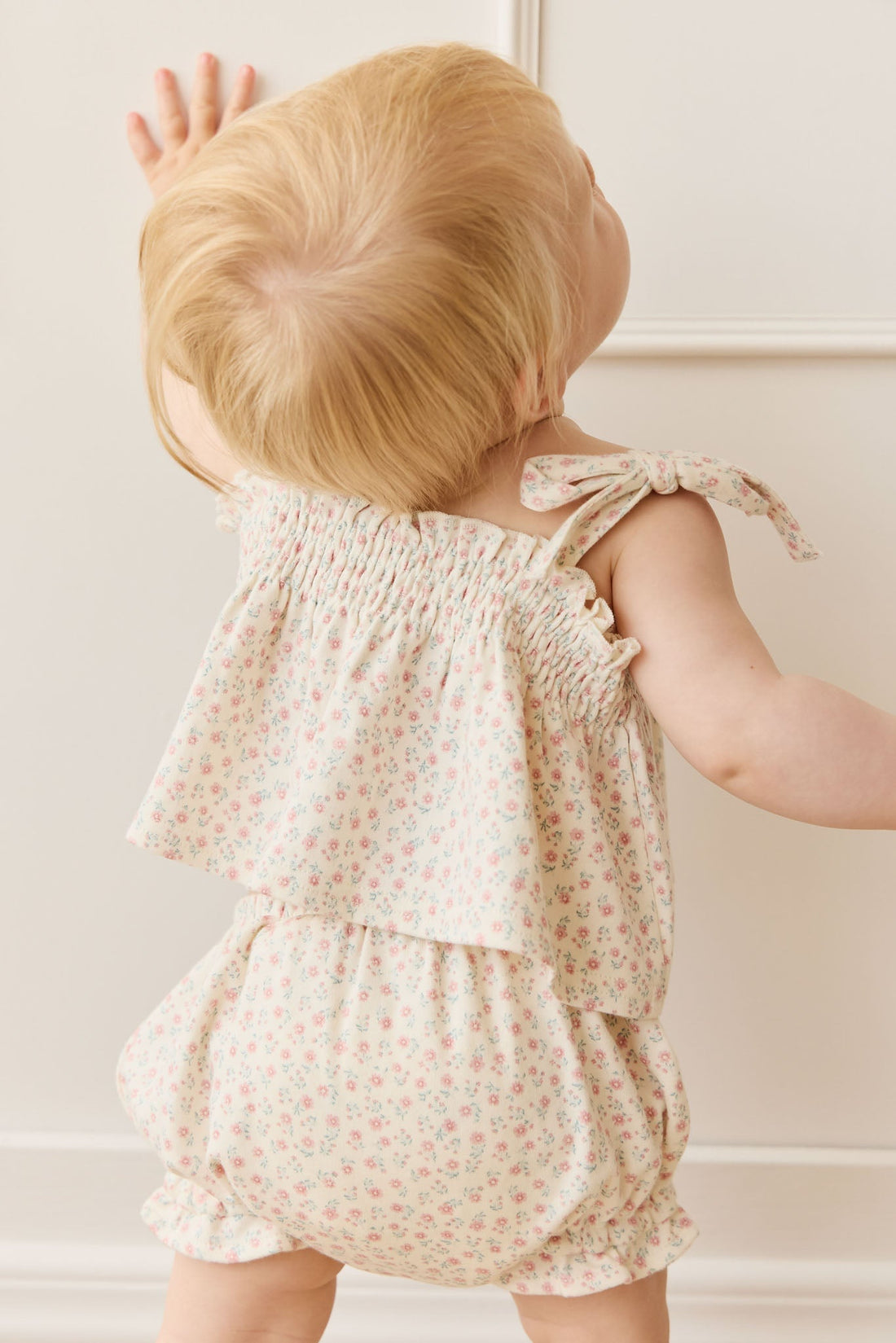 Organic Cotton Frill Bloomer - Posy Garden Pink Childrens Bloomer from Jamie Kay USA