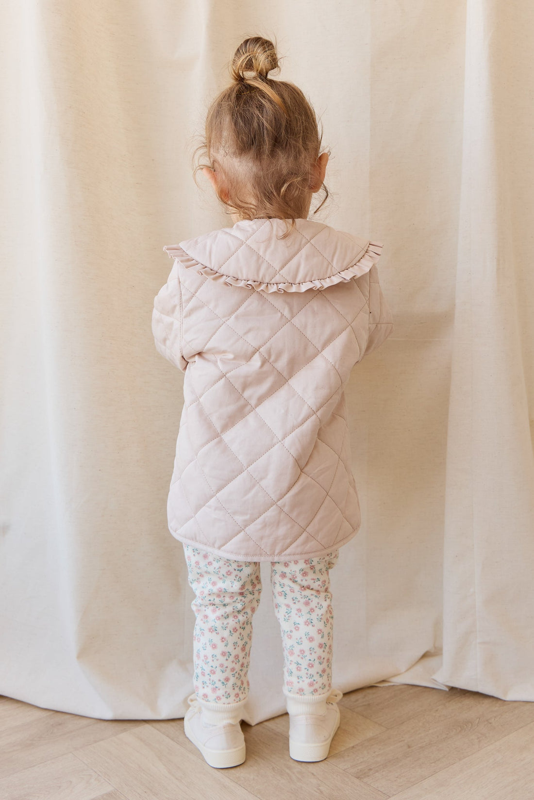Organic Cotton Lilith Track Pant - Posy Garden Pink Childrens Pant from Jamie Kay USA