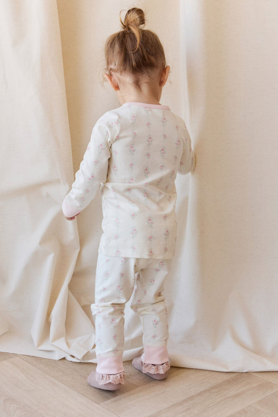 Organic Cotton Jude Long Sleeve Pyjama Set - Rose Trail Childrens Pyjama from Jamie Kay USA