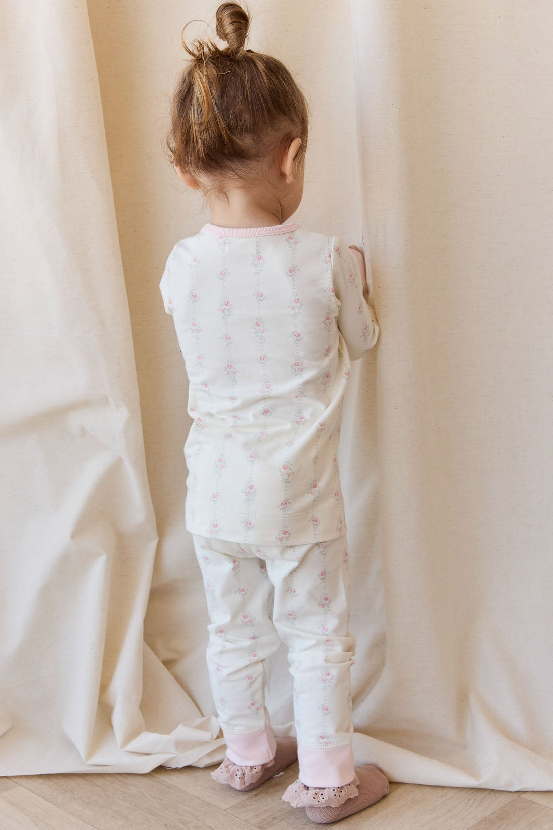 Organic Cotton Jude Long Sleeve Pyjama Set - Rose Trail Childrens Pyjama from Jamie Kay USA