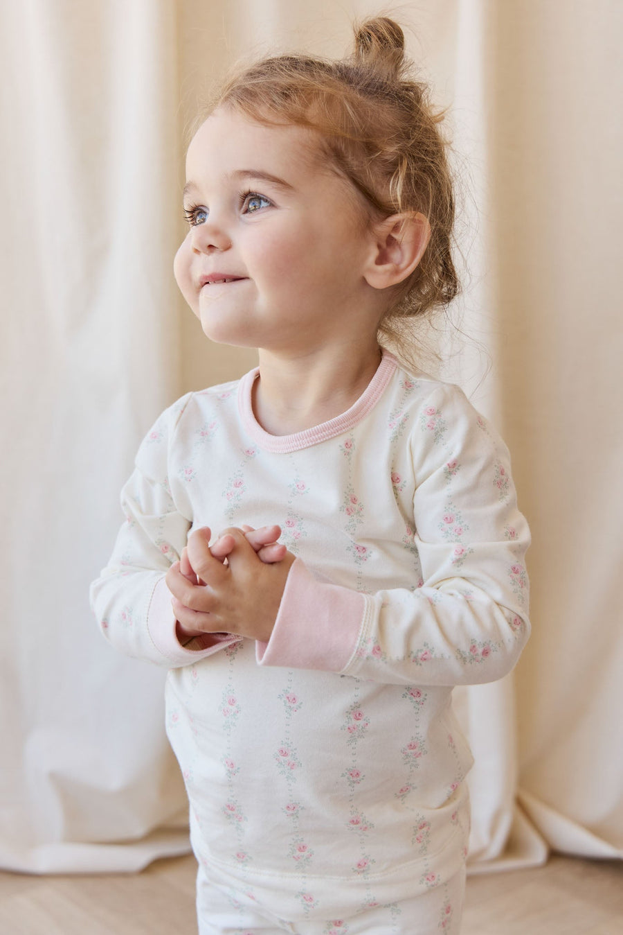 Organic Cotton Jude Long Sleeve Pyjama Set - Rose Trail Childrens Pyjama from Jamie Kay USA