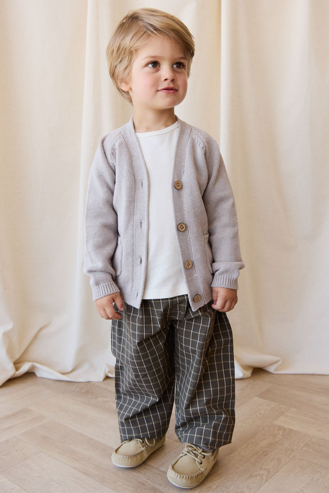 Franco Cardigan - Moleskin Marle Childrens Cardigan from Jamie Kay USA