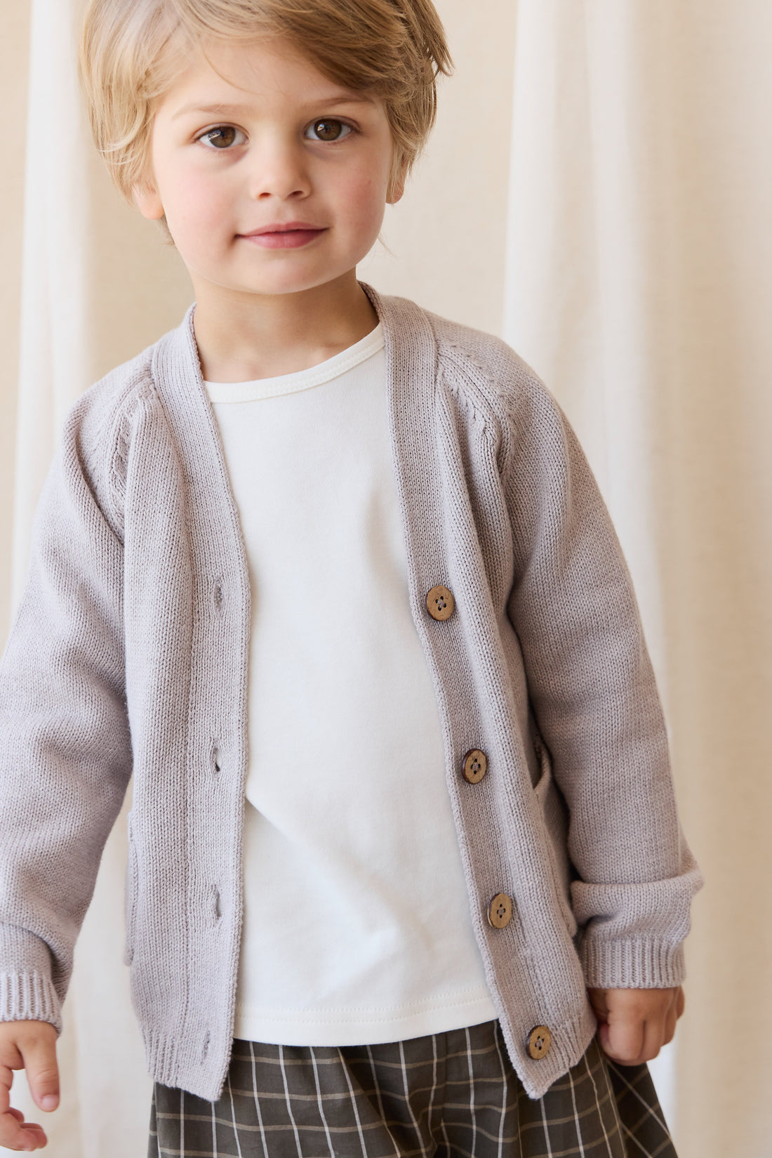 Franco Cardigan - Moleskin Marle Childrens Cardigan from Jamie Kay USA