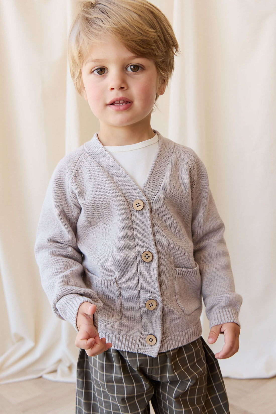 Franco Cardigan - Moleskin Marle Childrens Cardigan from Jamie Kay USA