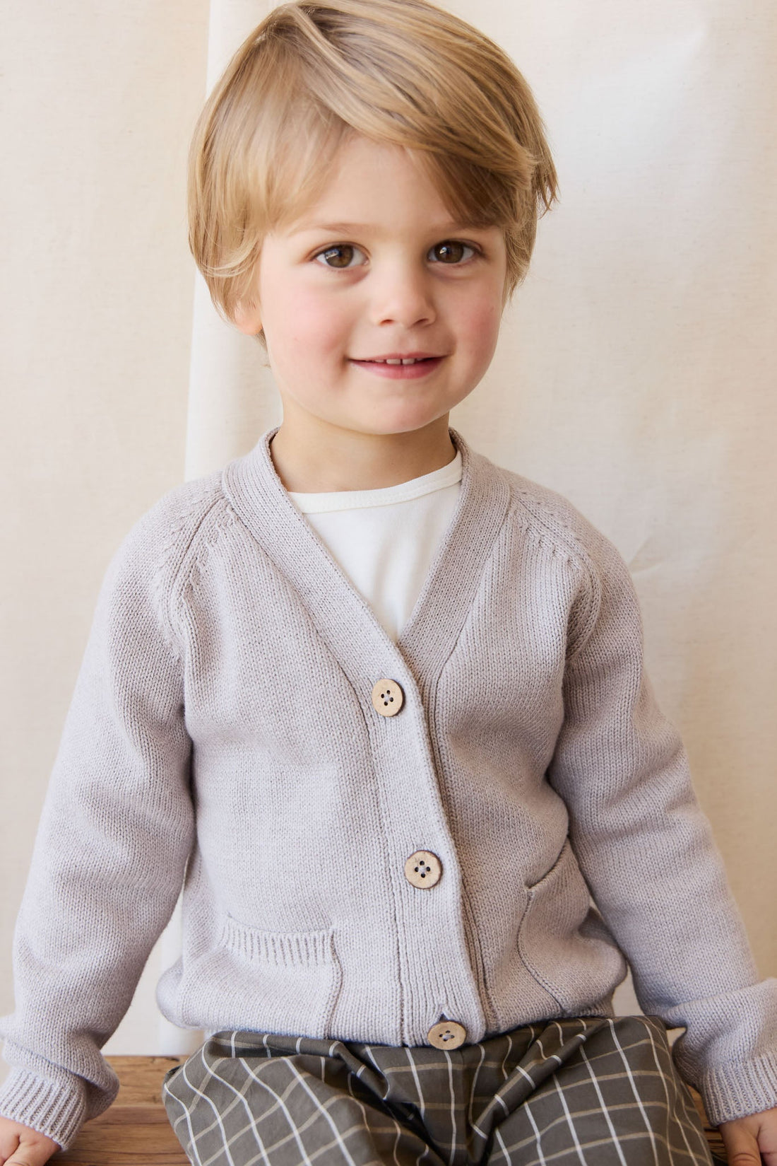 Franco Cardigan - Moleskin Marle Childrens Cardigan from Jamie Kay USA