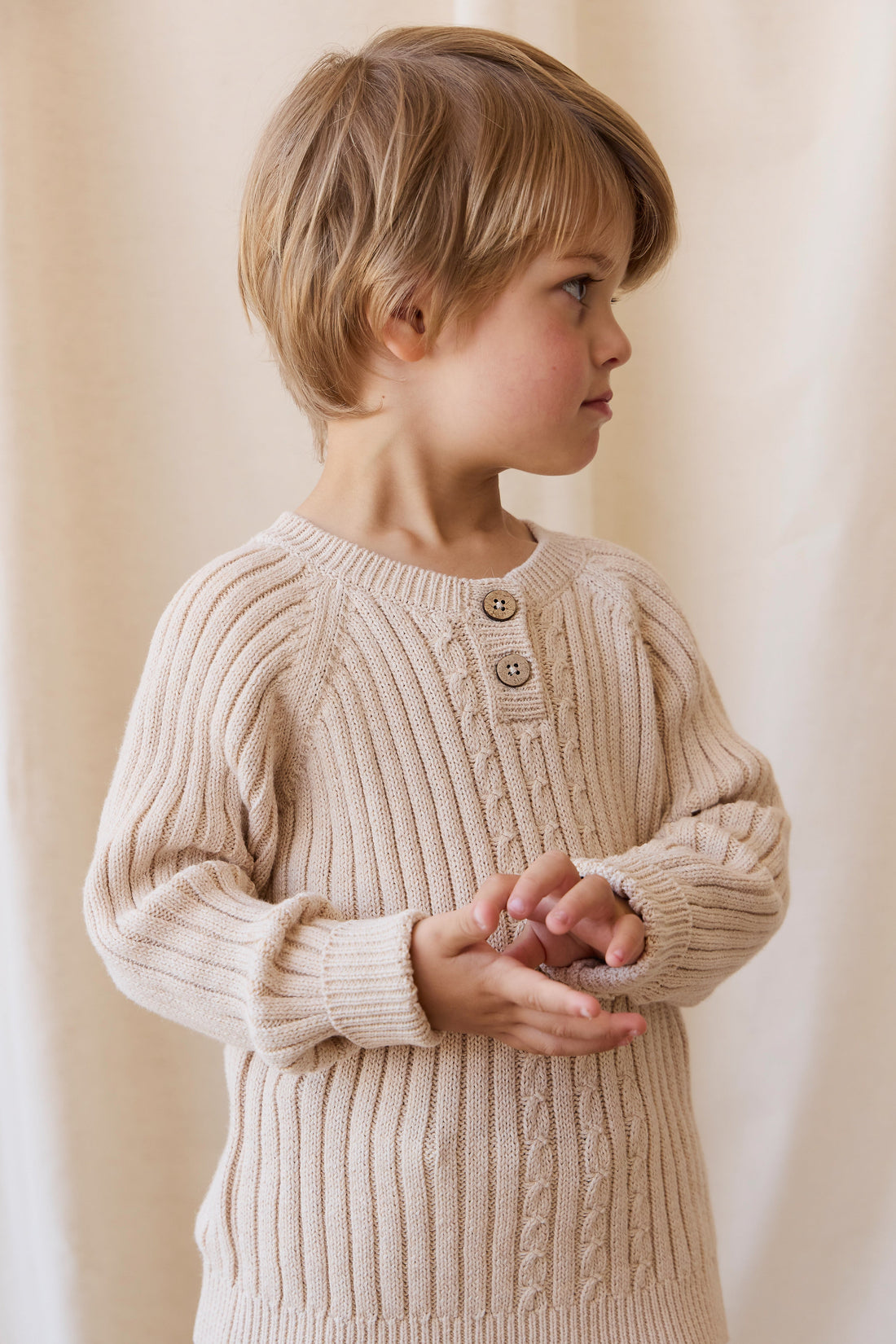 Nathaniel Jumper - Oatmeal Marle Childrens Jumper from Jamie Kay USA